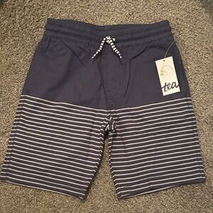NWT Tea Collection Kids Indigo(navy) and White Striped Shorts
